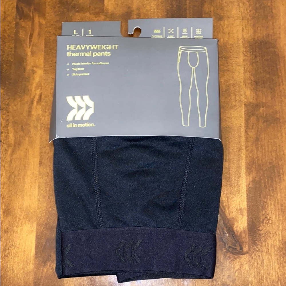 Men’s All in Motion Black Thermal Pants Sz L NWT